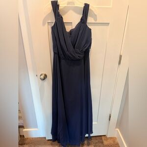 NWT DB Studio 18 Navy Chiffon Gown Formal Wedding Guest Bridesmaid Dress Long